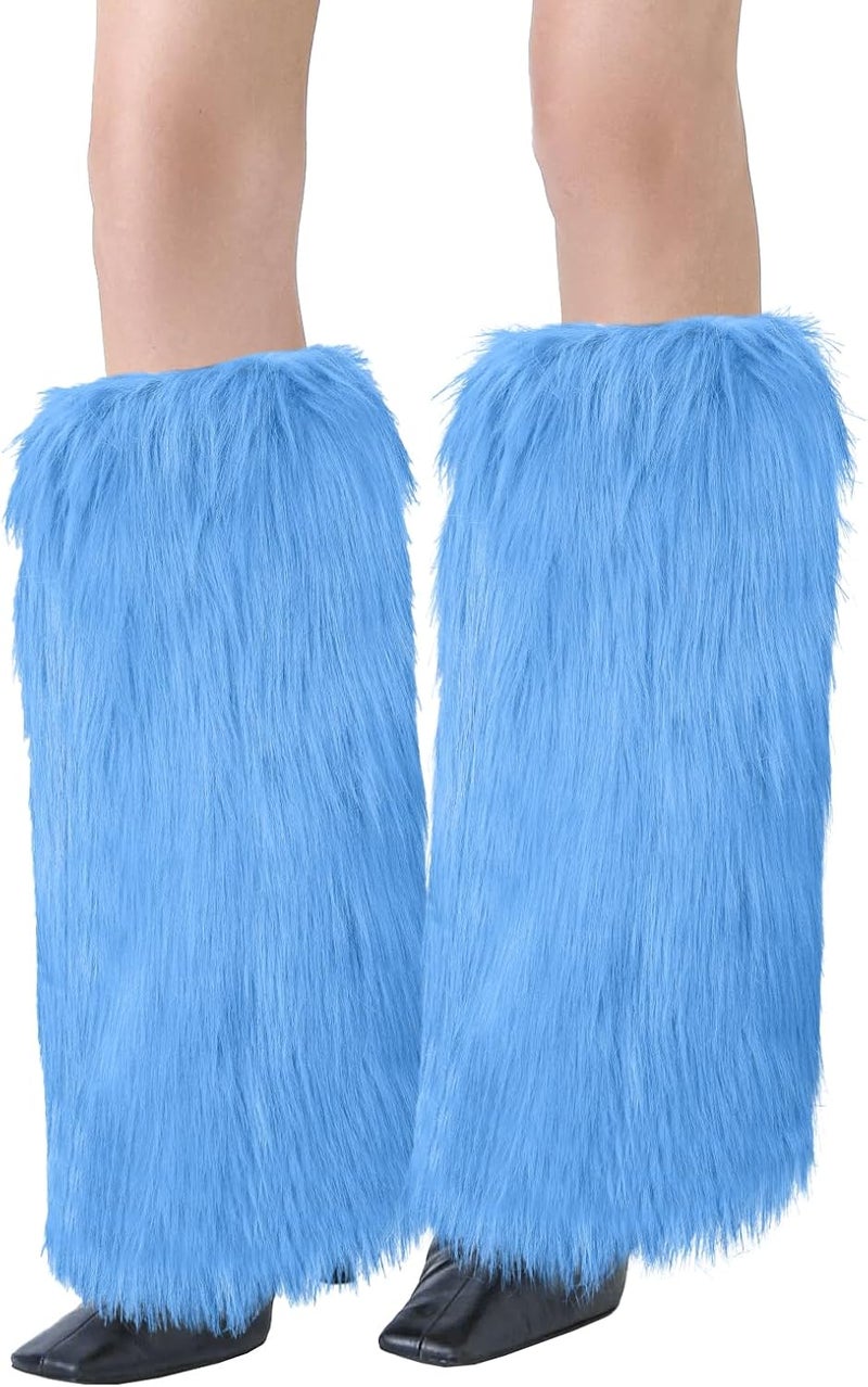XEPST Faux Fur Fuzzy Leg Warmers Furry Boot Covers for Women, Warm Fuzzy Boot Cuff Boot Sleeves Leg Warmers for Party Costume - Image 1